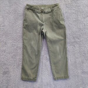 Tommy Bahama Women's Denim Capri Pants Size 4 Green Stretchy Pockets Comfort